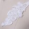 White Alencon Lace Applique Pair With 7.25 X 3 Inch Mirrored Design